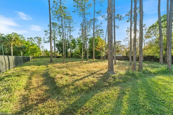 a view of a yard with a house