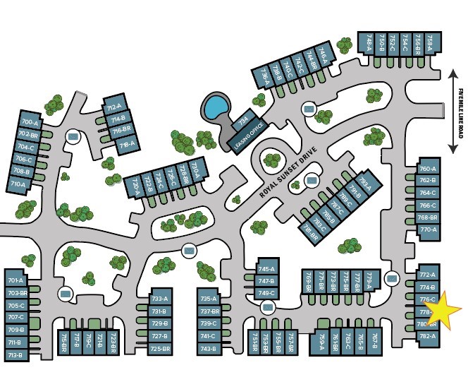 778 Royal Sunset Drive Webster, NY 14580 - Photo 35 of 38 Site map of Webster Woods Townhomes with star indi