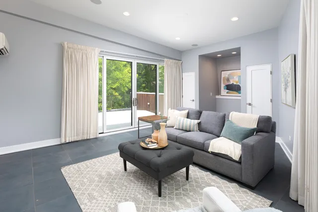 a view of backyard with green space