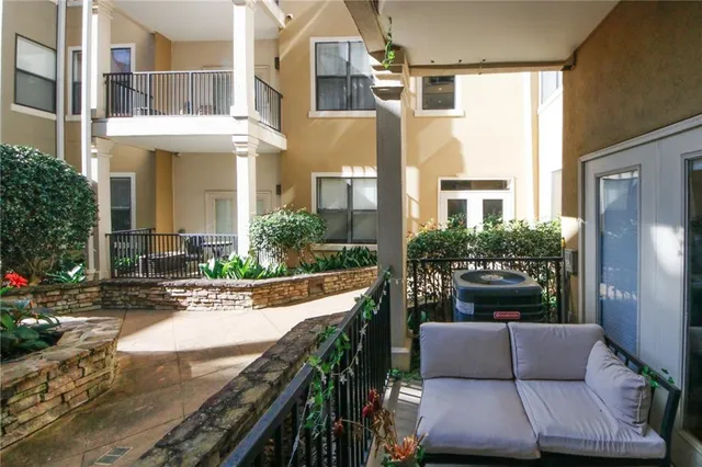 a view of pool with outdoor seating