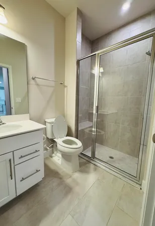 a bathroom with a shower