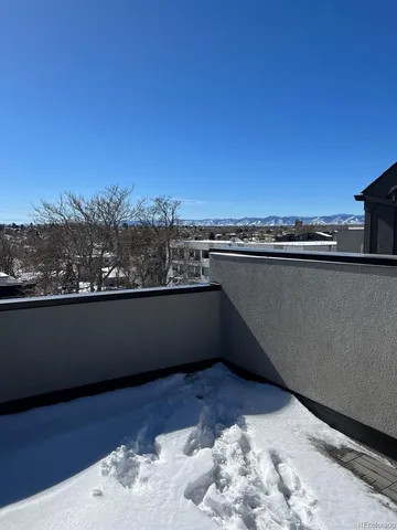 a view of a terrace with sky view