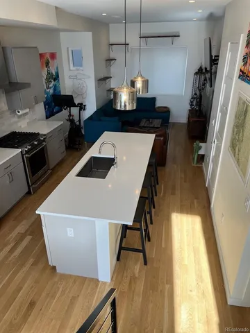 a room with wooden floor and stuff