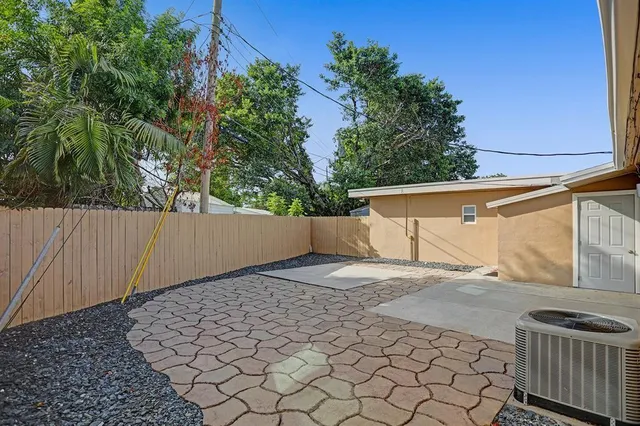 a view of a backyard space