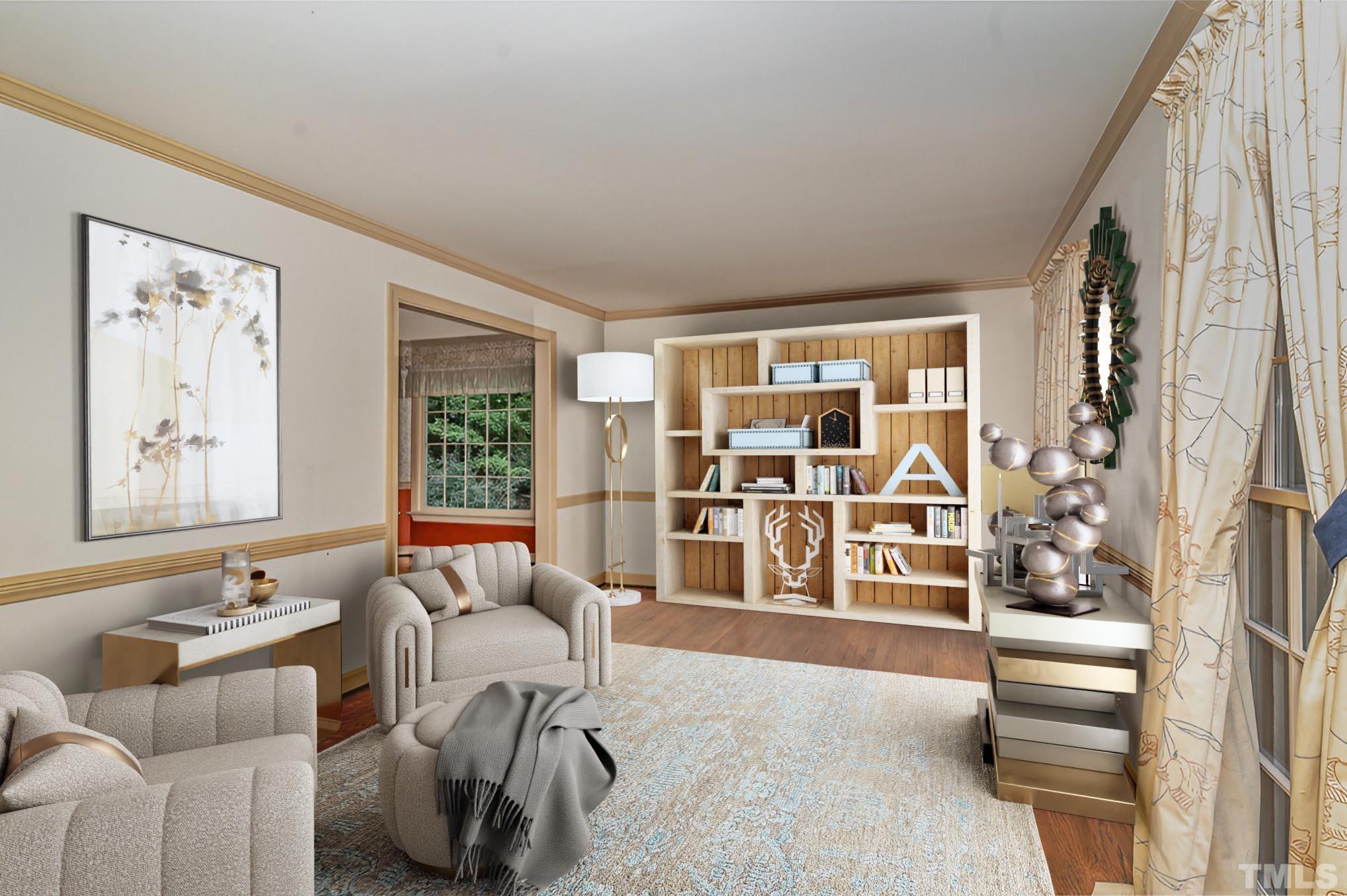 4909 Springwood Drive Raleigh, NC 27613 - Photo 5 of 59 a living room with furniture and a large window