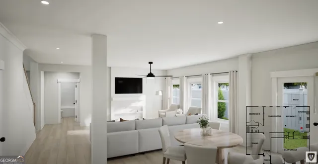 a bedroom with furniture and a chandelier