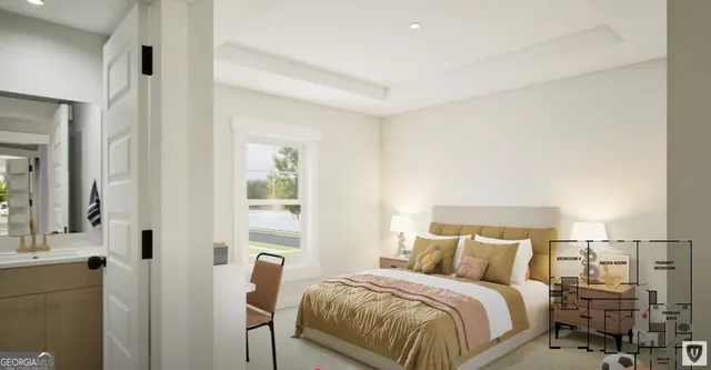 a bathroom with a sink toilet vanity and tub