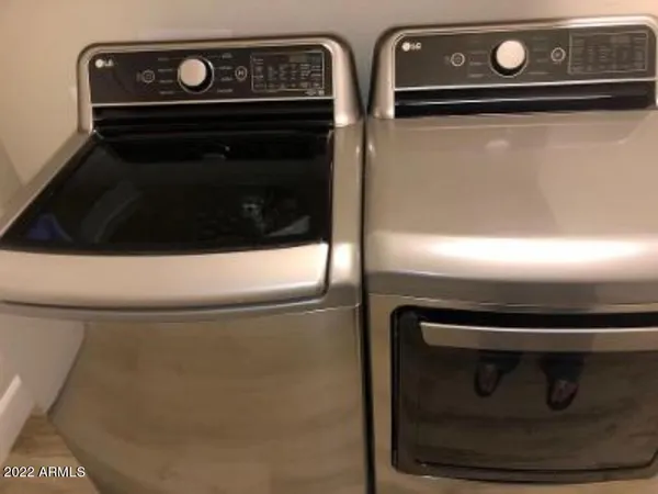 a close view of washer and dryer