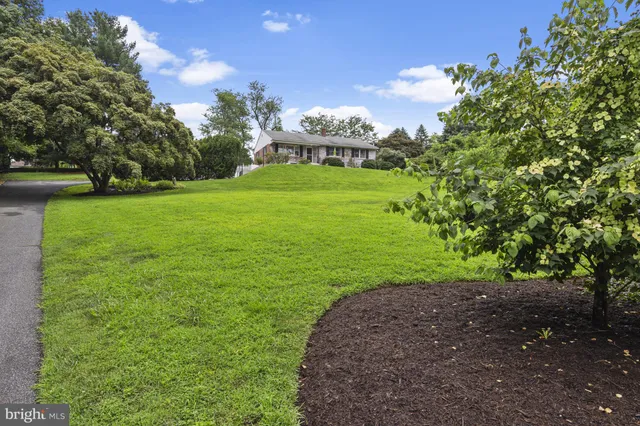 a view of a golf course with a garden