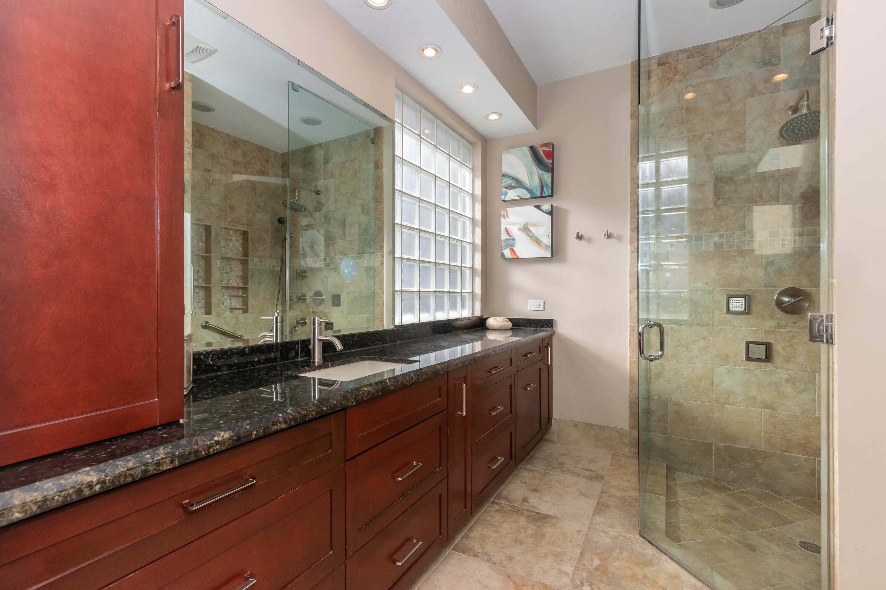 23402 Torre Circle Boca Raton, FL 33433 - Photo 20 of 44 a bathroom with a granite countertop sink mirror and double