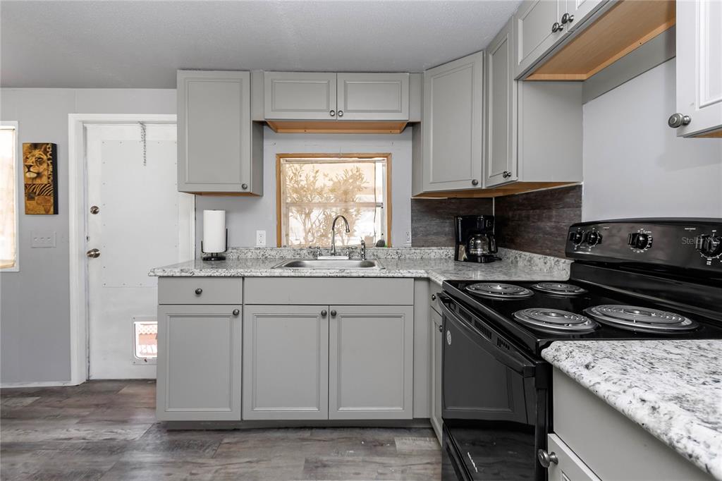3003 Northeast 165th Lane Citra, FL 32113 - Photo 14 of 40 a kitchen with granite countertop a sink a stove and cabinets