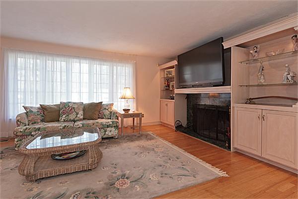 14 Apache Trail Arlington, MA 02474 - Photo 11 of 29 a living room with furniture a flat screen tv and a fireplace