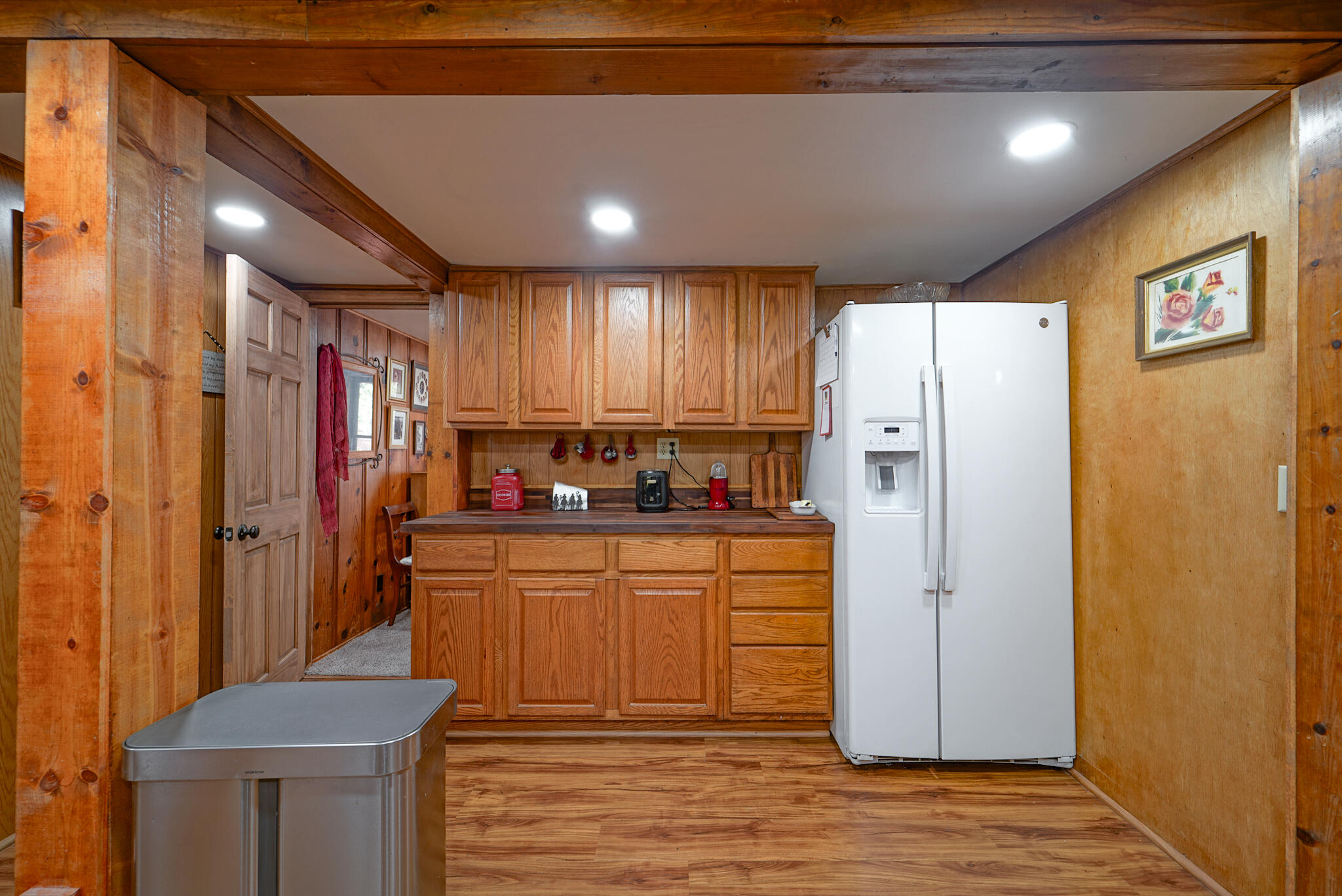 420 Price Creek Road Big Bar, CA 96010 - Photo 25 of 63 a kitchen with stainless steel appliances granite countertop a refrigerator and a sink