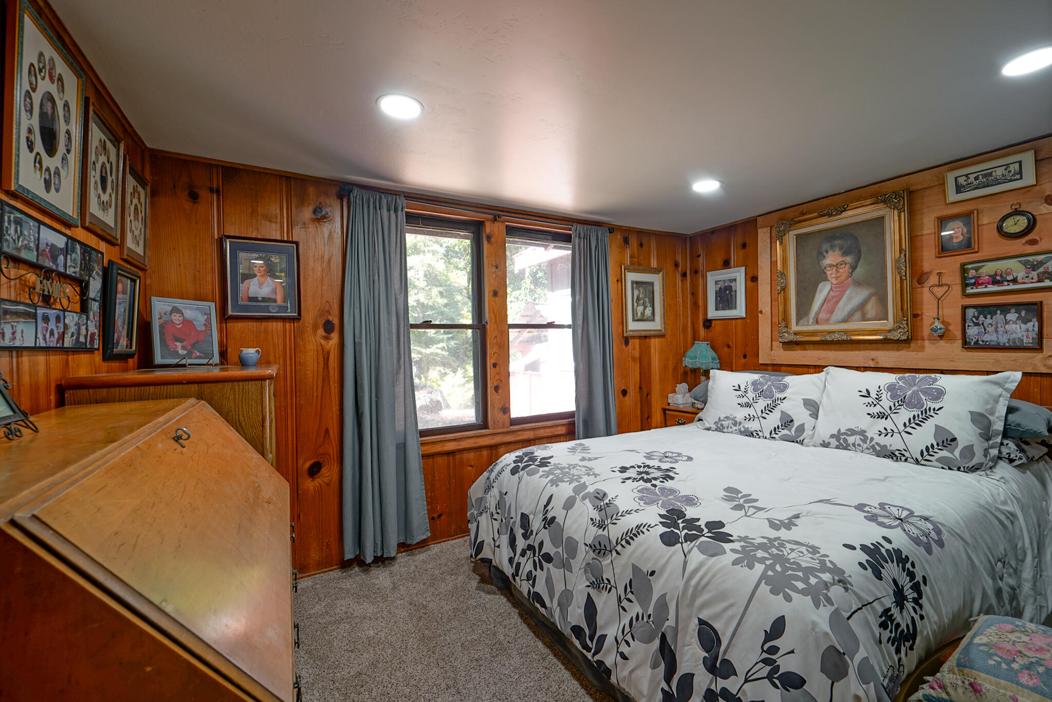 420 Price Creek Road Big Bar, CA 96010 - Photo 28 of 63 a bedroom with a large bed and a large window