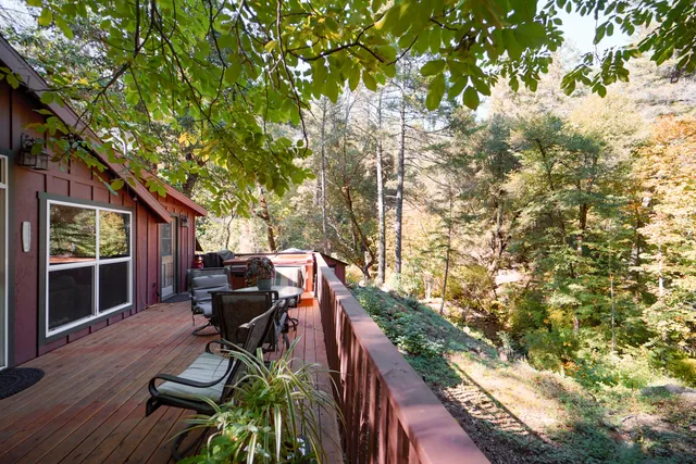 a backyard of a house with lots of green space