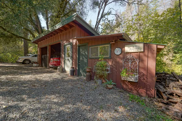 a view of a backyard of a house