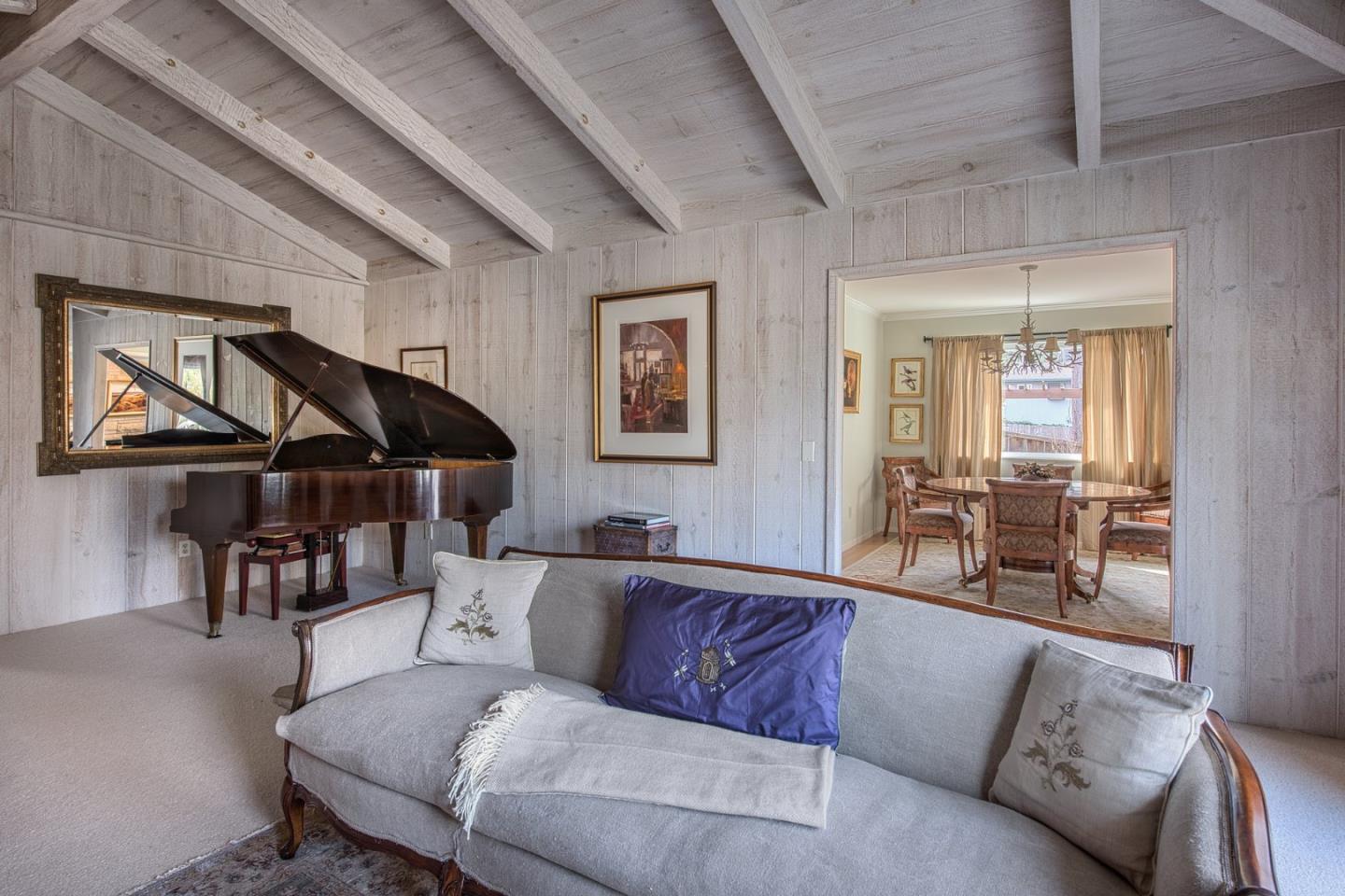 3048 Larkin Road Pebble Beach, CA 93953 - Photo 5 of 24 a living room with furniture and a ceiling fan