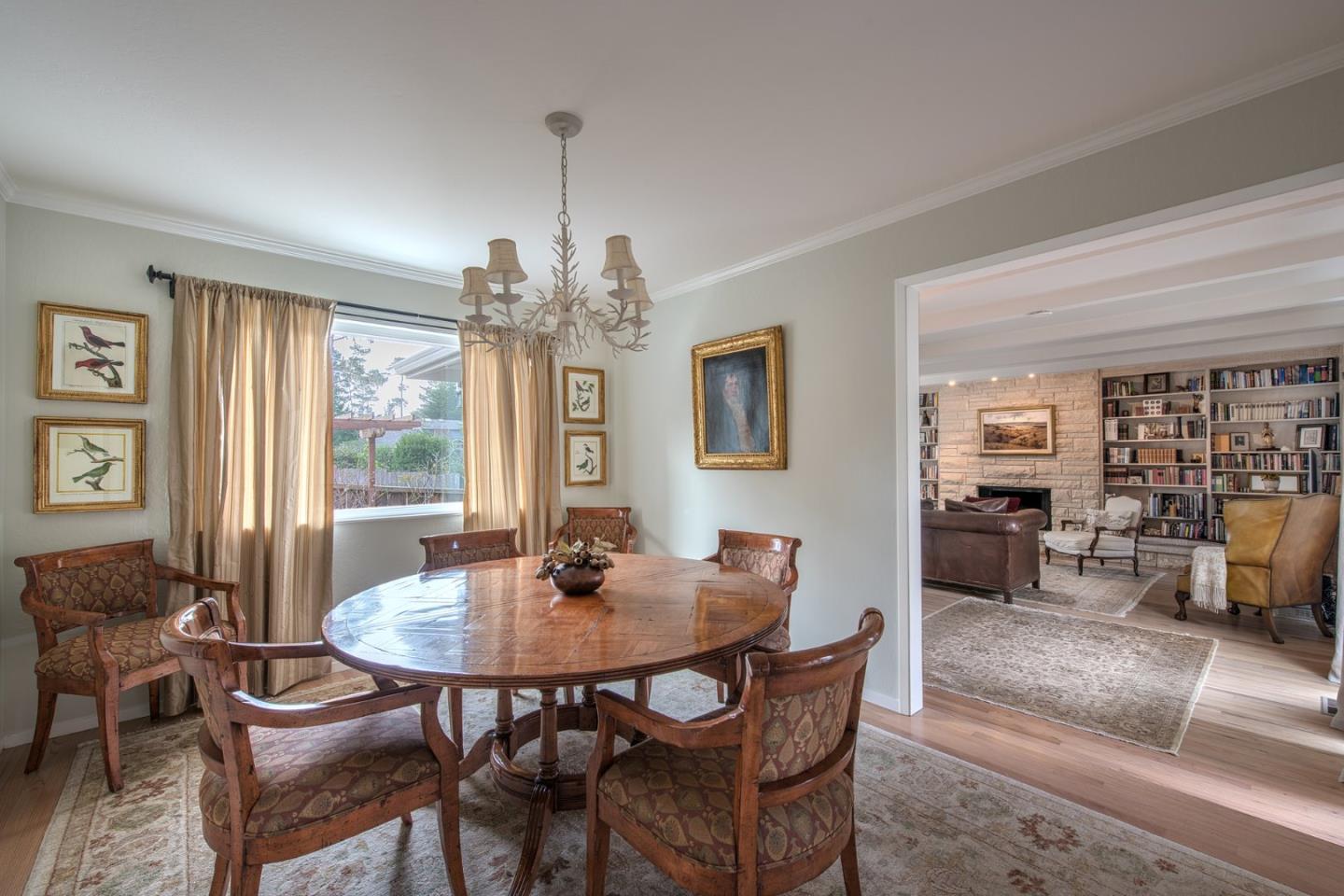 3048 Larkin Road Pebble Beach, CA 93953 - Photo 10 of 24 a view of a dining room with furniture window and outside view
