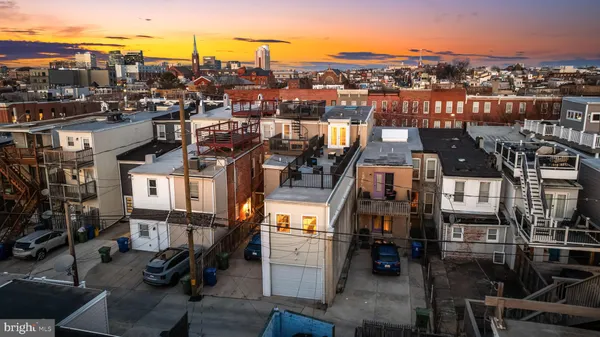 a view of a city with tall buildings