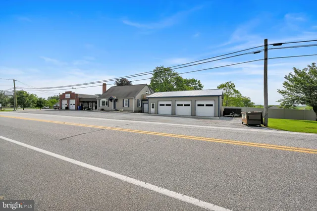 a view of a building with a street