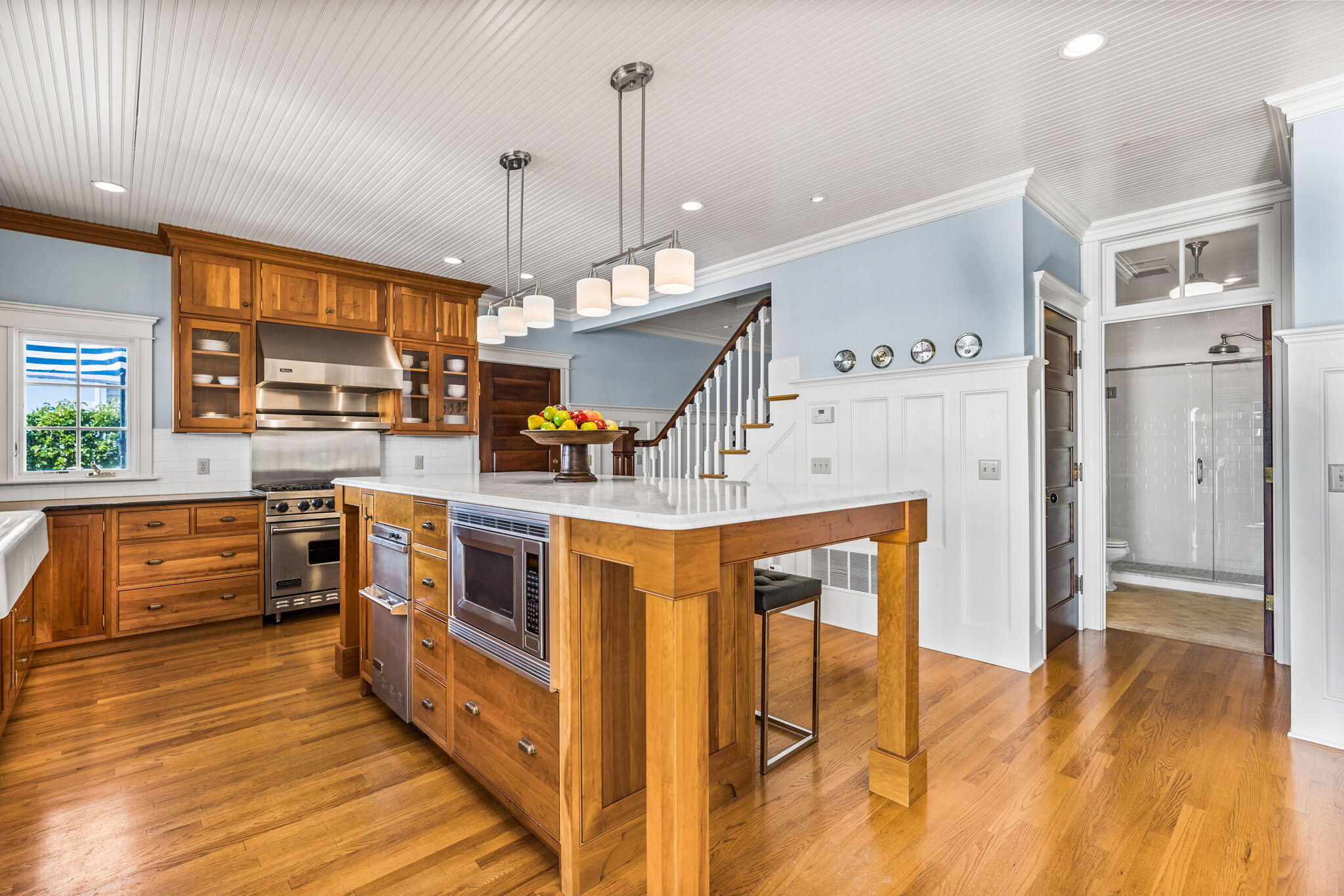 20 Bay Shore Road Hyannis, MA 02601 - Photo 13 of 42 a kitchen with stainless steel appliances granite countertop a refrigerator a stove and a wooden floors