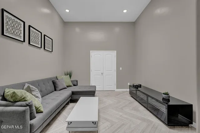 a living room with furniture