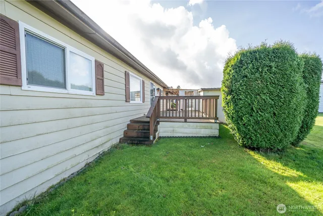 a view of a backyard with a garden
