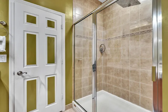 a bathroom with a shower
