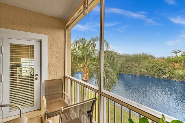 a view of a balcony with an outdoor space
