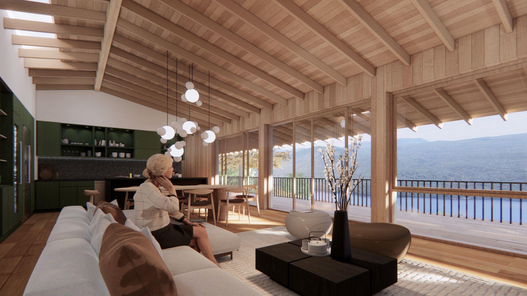 8 Forest Camp Road Wawarsing, NY 12489 - Photo 2 of 19 a living room with furniture and a chandelier