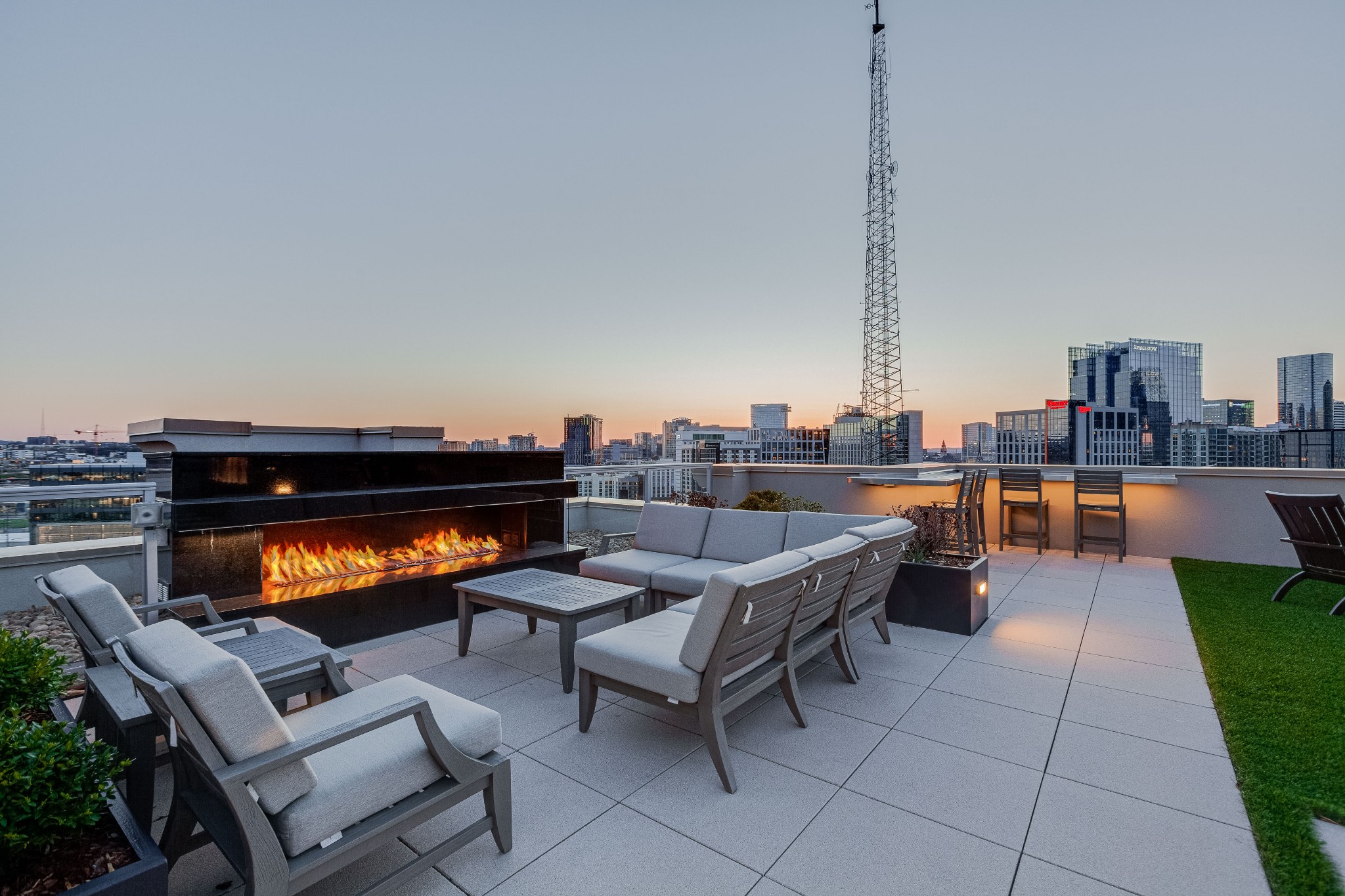 20 Rutledge Street, Unit 707 Nashville, TN 37210 - Photo 46 of 51 a terrace with outdoor seating and city view