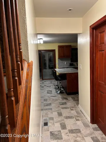 a room with a table and a chair