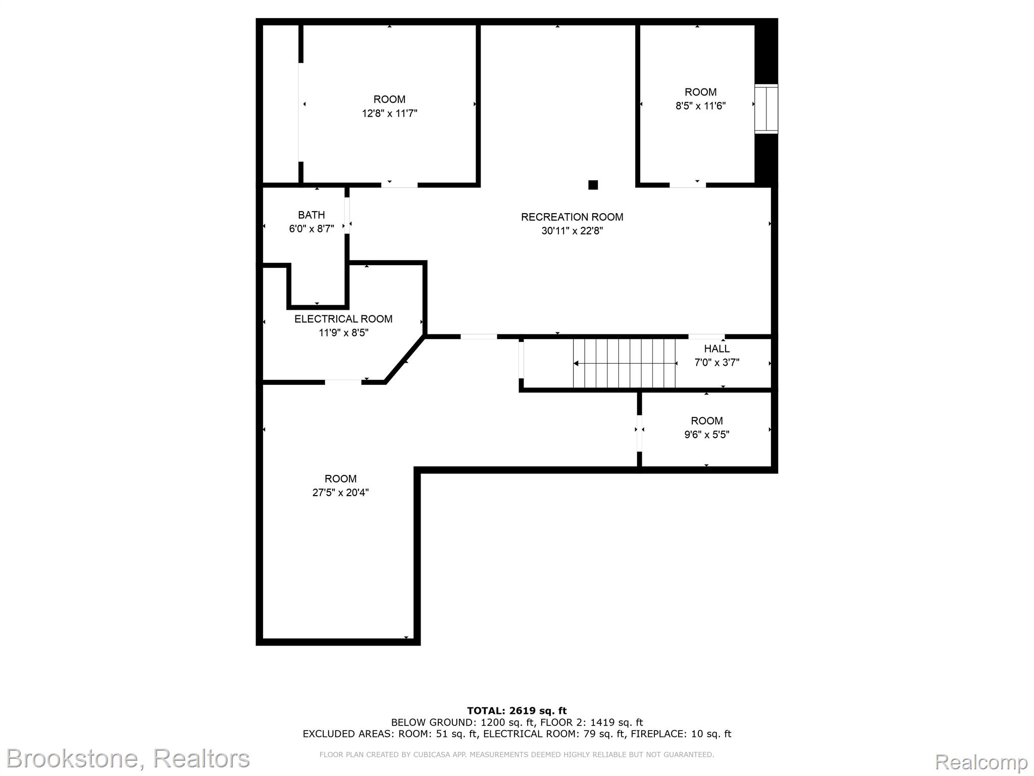 1134 Churchill Circle Rochester, MI 48307 - Photo 41 of 42 Basement Floor Plan