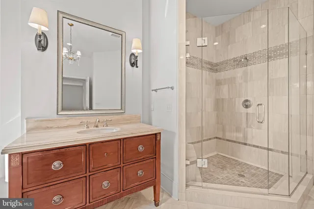 a bathroom with a shower