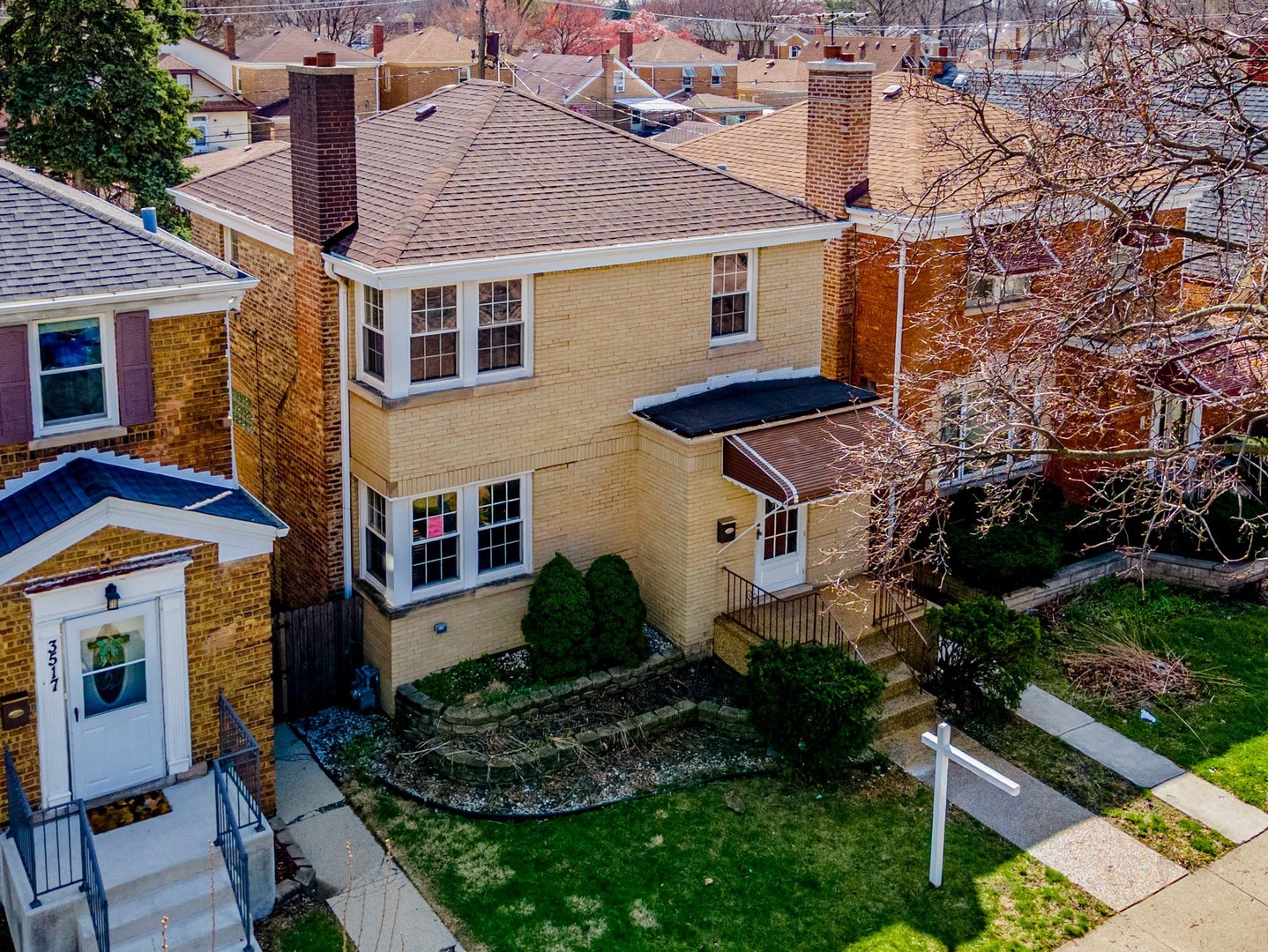 3519 Ridgeland Avenue Berwyn, IL 60402 - Photo 29 of 29 a aerial view of a house with a yard and potted plants