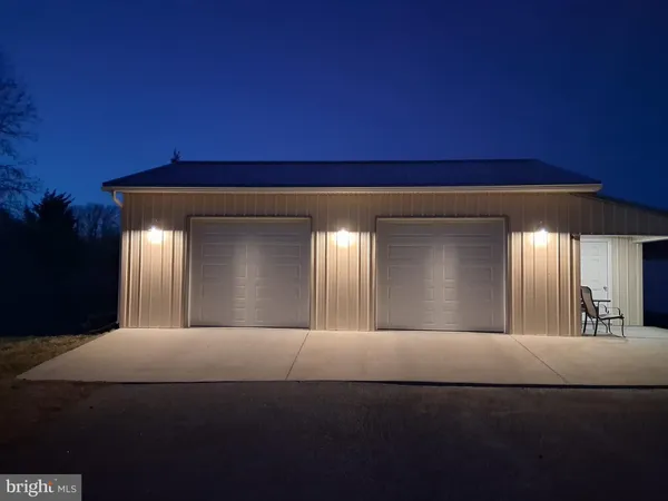 a view of a car in garage