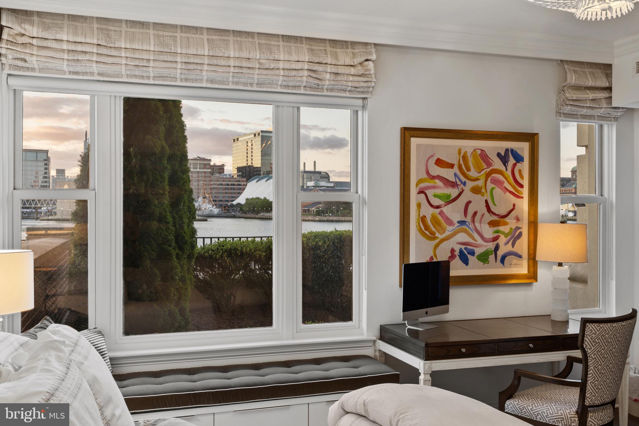 801 Key Highway, Unit 110 Baltimore, MD 21230 - Photo 38 of 78 Primary Bedroom Overlooking the Harbor