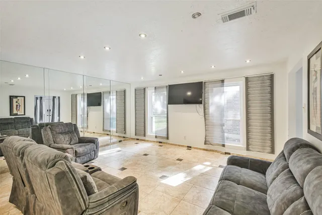 a living room with furniture