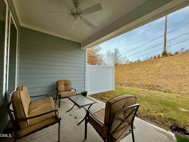 a house view with a seating space