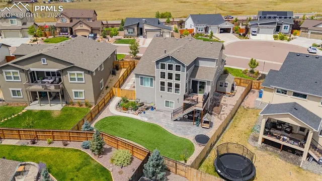 an aerial view of a house