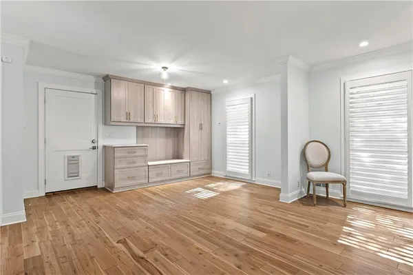 a living room with furniture
