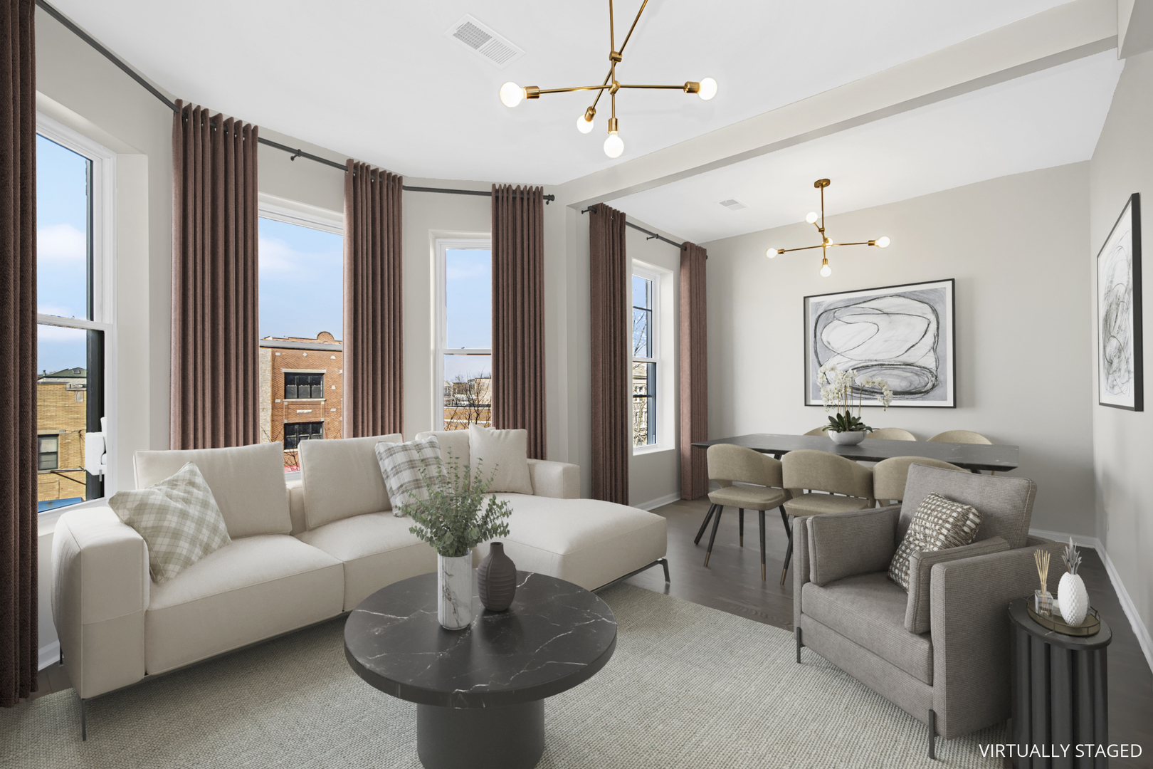 1337 North Western Avenue, Unit 3 Chicago, IL 60622 - Photo 2 of 17 a living room with furniture and a large window