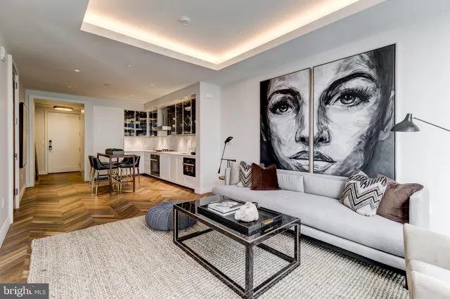 a living room with furniture