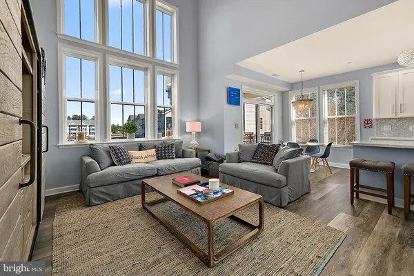 a view of a balcony with furniture