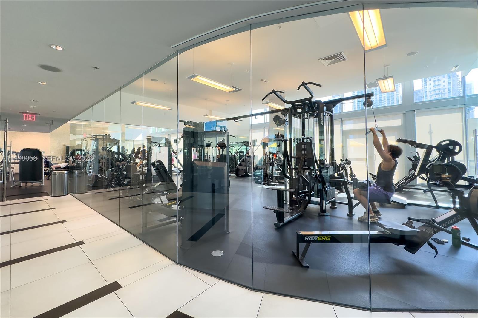 92 Southwest 3rd Street, Unit 3512 Miami, FL 33130 - Photo 61 of 67 a view of a room with gym equipment