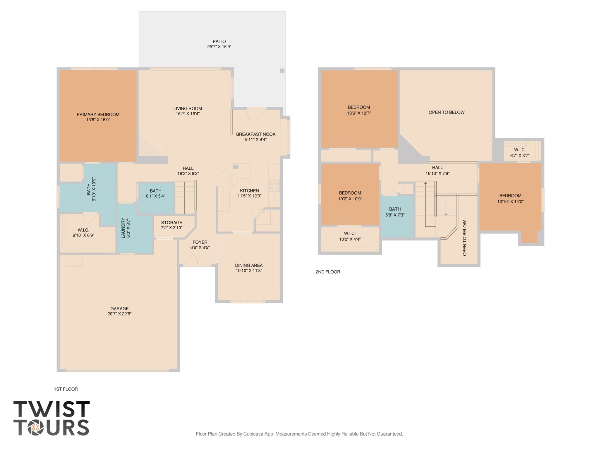 2207 Clover Ridge Drive Cedar Park, TX 78613 - Photo 25 of 25 Floor Plan - 2 Story home with 4 bedrooms, 2.5 baths 2 dining areas,1 living room and 2 car garage