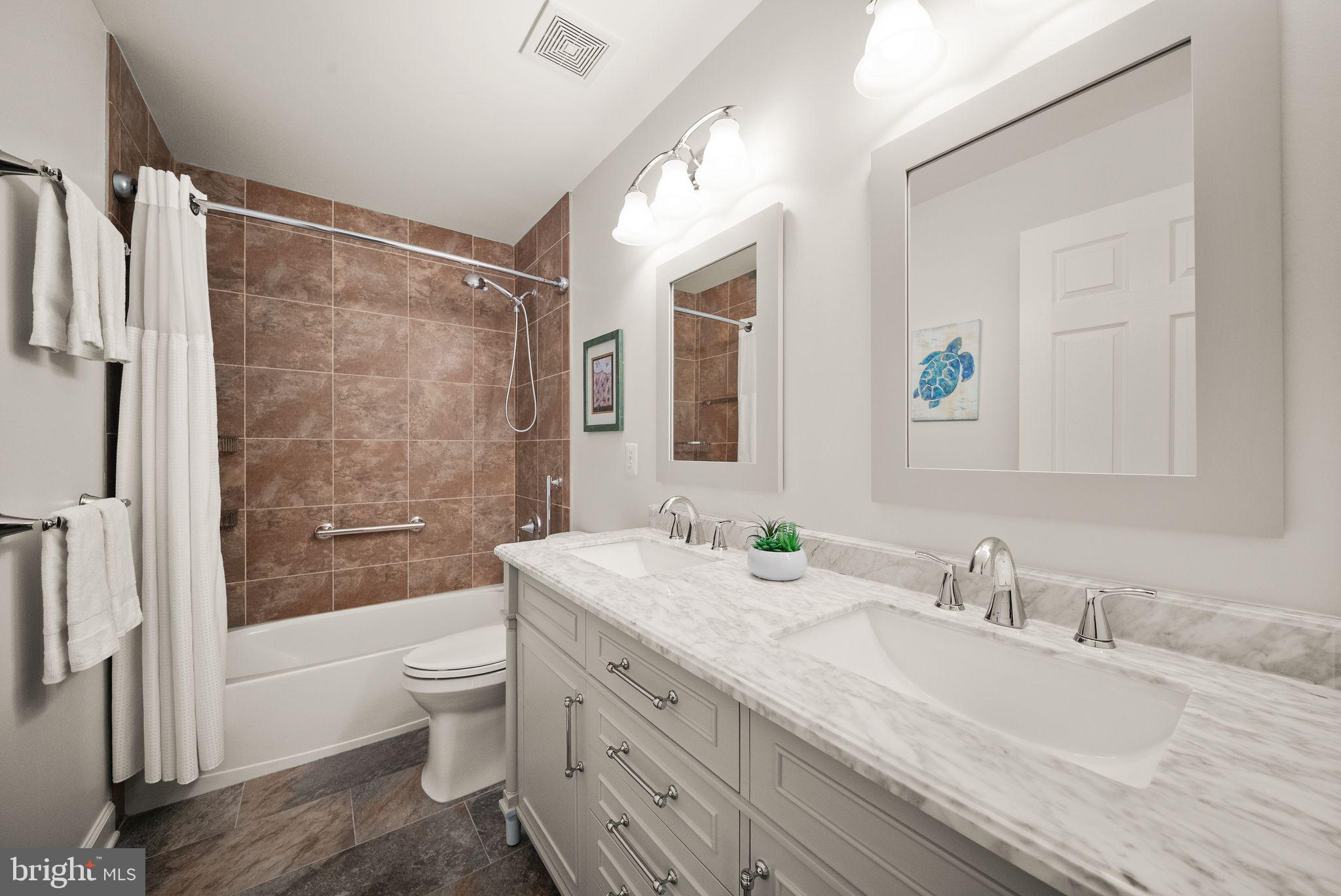 35499 Broken Arrow Road Round Hill, VA 20141 - Photo 33 of 82 Renovated hall bathroom with marble dual vanity