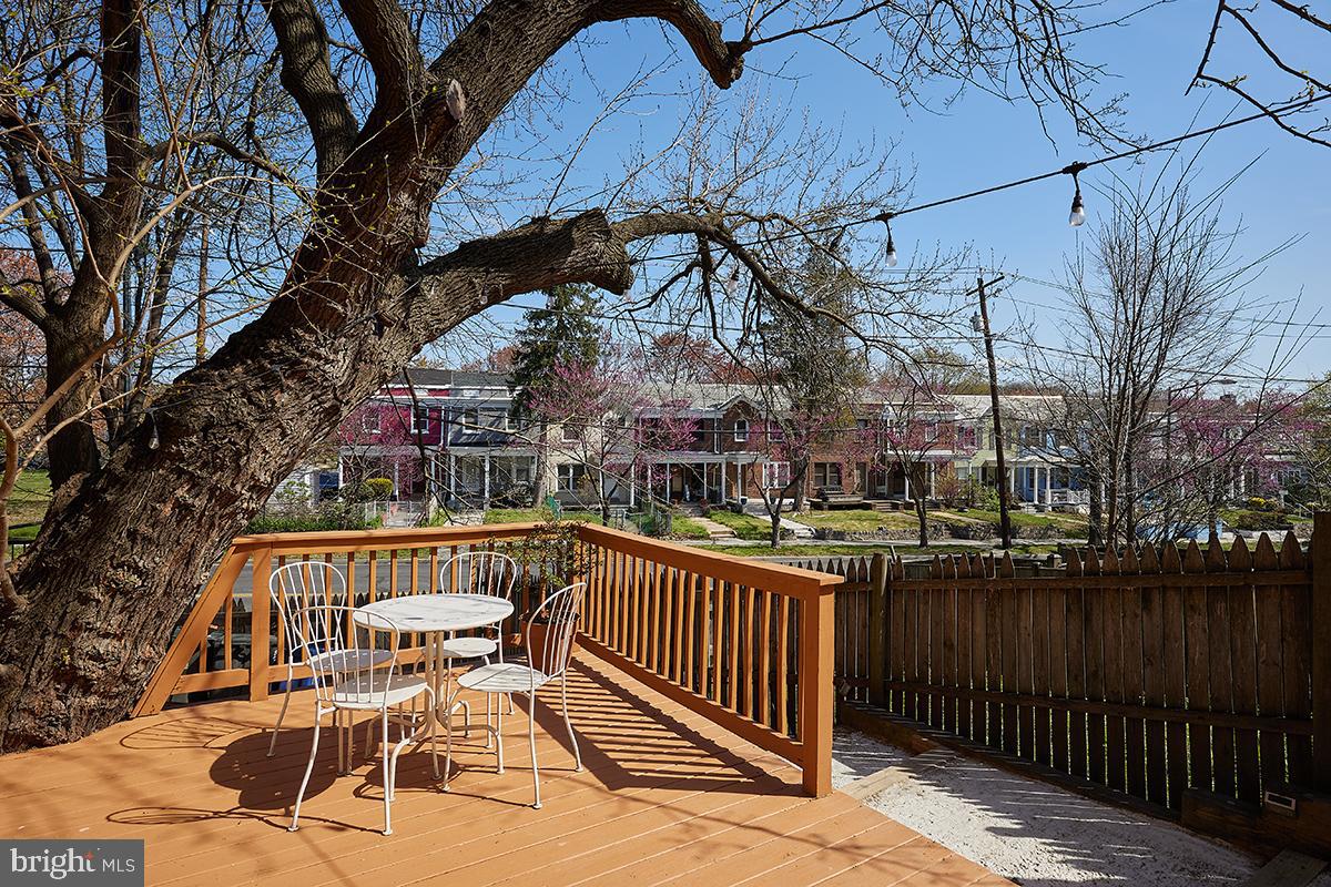 421 Longfellow Street Northwest Washington, DC 20011 - Photo 18 of 58 a view of a roof deck with wooden fence and floor