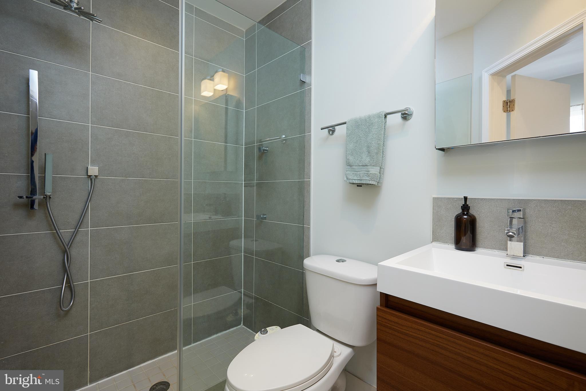 421 Longfellow Street Northwest Washington, DC 20011 - Photo 28 of 58 a bathroom with a sink toilet and shower