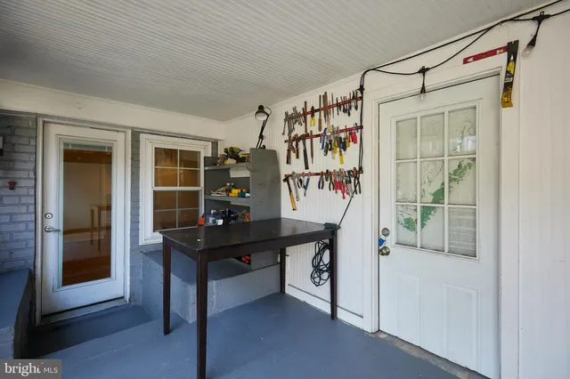 a view of a balcony with an outdoor space